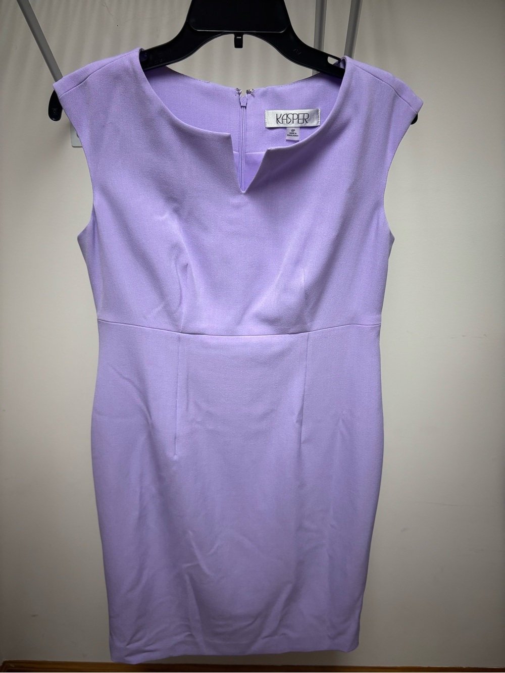 Kasper Lavender Notch-Neck Sheath Dress